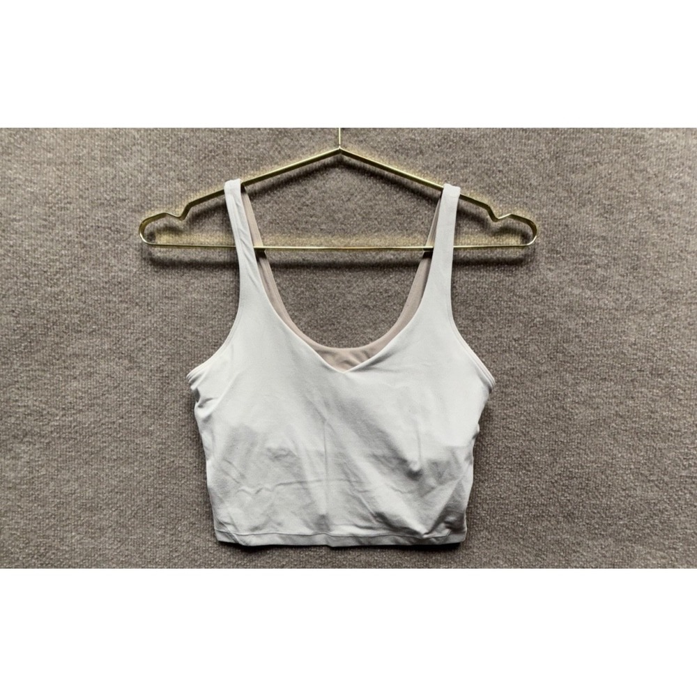 Lululemon Shirt Women 6 White Align Cop Tank Top Bra Padded Athleisure Yoga Run - Picture 1 of 4
